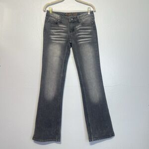 Highway‎ Jeans Bootcut vintage Style Womens Sz 1 (6) Low Rise Gray Faded 90s